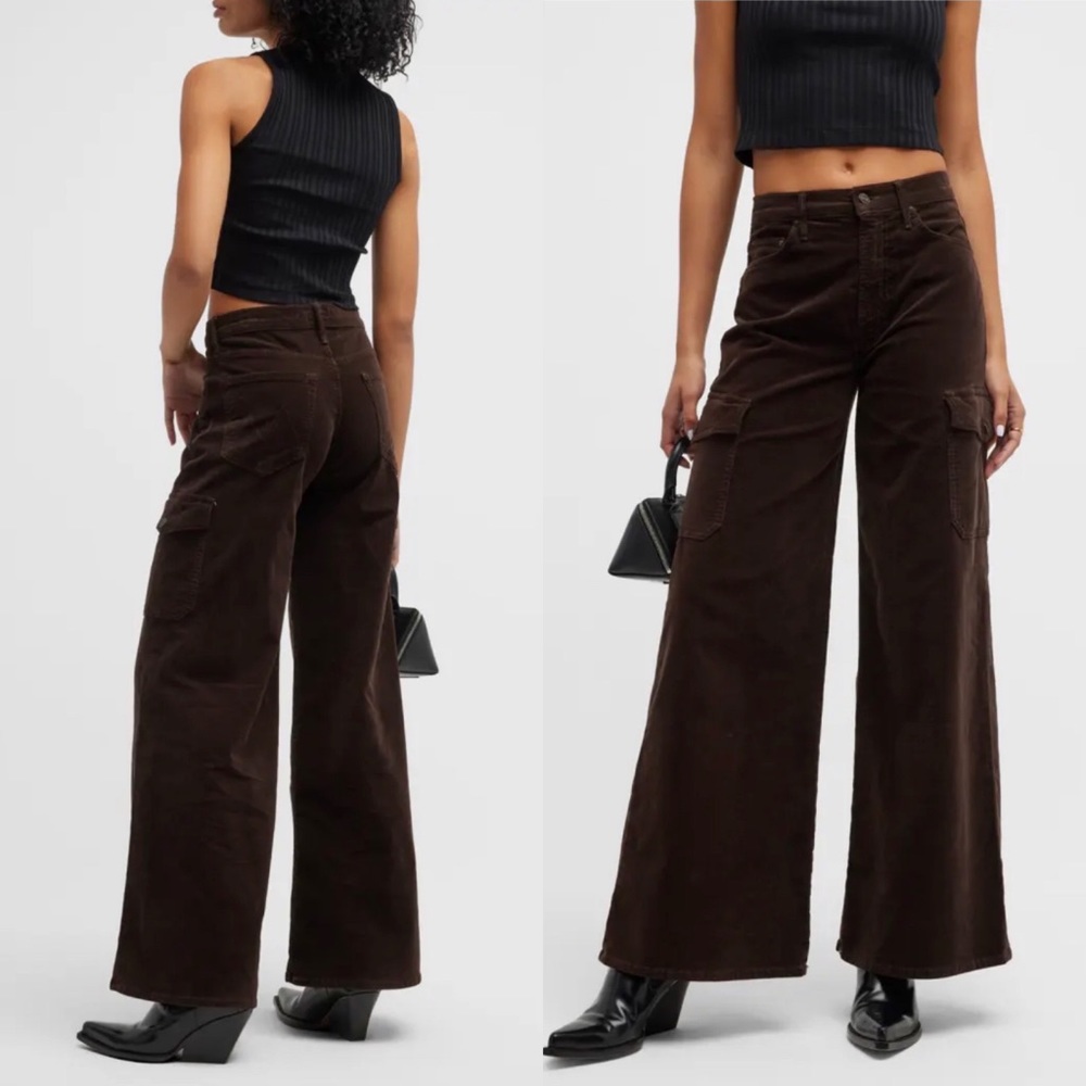 NWT $288 Mother Denim The Undercover Cargo Sneak in Ole Mole Size 27